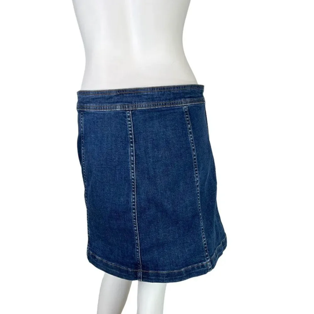 Madewell Stretch Denim A-Line Mini Skirt Salisbury Wash Patch Pocket Edition 8